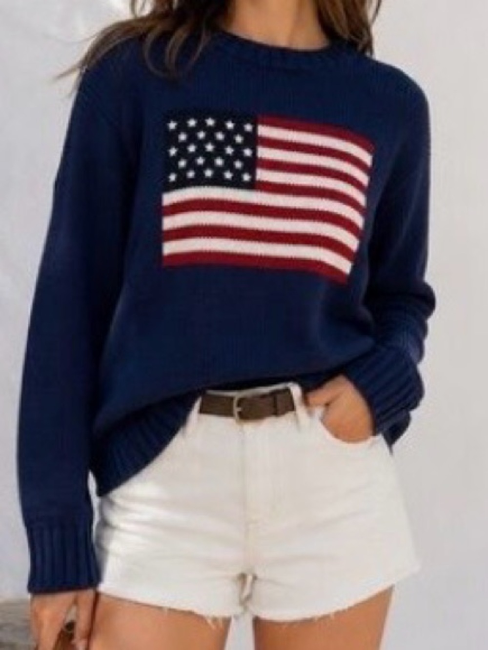 Women’s Navy Flag Crewneck Sweater